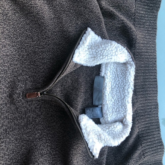 Oscar De La Renta Sherpa Collar 1/4 Zip Sweater - Picture 6 of 7